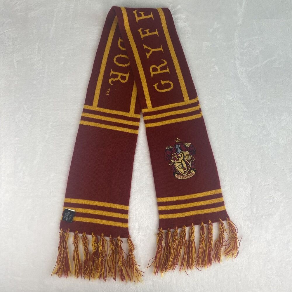 Harry Potter Gryffindor Scarf Red Yellow Logo Striped - Picture 4 of 7